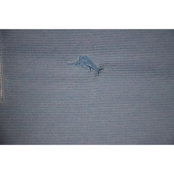 Tommy Bahama Polo Shirt Men L Blue Spread Collared Short Sleeve Logo Embroidered - Picture 3 of 8